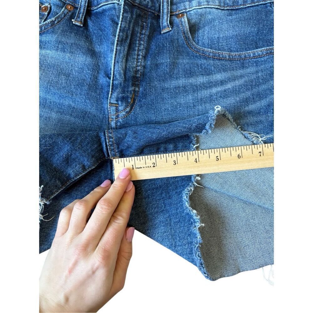 Madewell High Rise Denim Shorts 29 Cut Off Blue - Picture 7 of 9